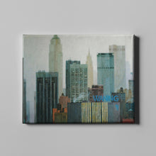 Load image into Gallery viewer, cloudy manhattan city art on canvas
