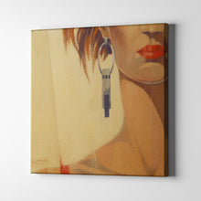 Load image into Gallery viewer, red lips figurative art on canvas
