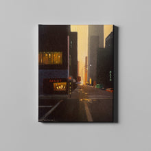 Load image into Gallery viewer, dark sunset city street art on canvas
