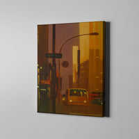 orange sunset new york city art on canvas