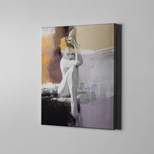 Load image into Gallery viewer, women posing light purple figurative art on canvas
