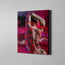 Load image into Gallery viewer, pink tattoo figurative art on canvas
