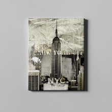 Load image into Gallery viewer, white empire state building urban art on canvas
