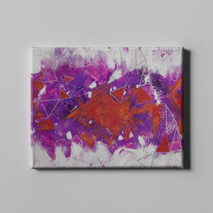 red purple and white modern abstract art on canvas