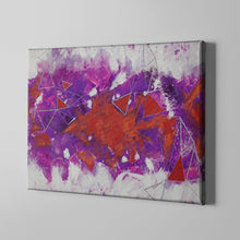 Load image into Gallery viewer, red purple and white modern abstract art on canvas
