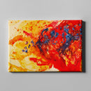 yellow and red modern abstract art on canvas