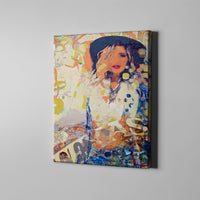 abstract cowgirl art on canvas