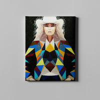 geometric abstract cowgirl art on canvas