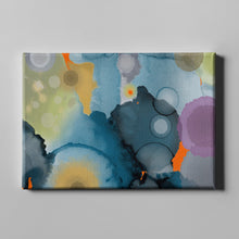 Load image into Gallery viewer, blue yellow and gray water color painting on canvas
