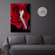 Load image into Gallery viewer, red rose with legs modern figurative art on canvas
