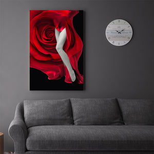 red rose with legs modern figurative art on canvas