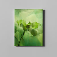 green abstract flower art on canvas