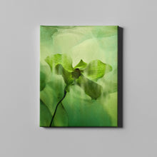 Load image into Gallery viewer, green abstract flower art on canvas
