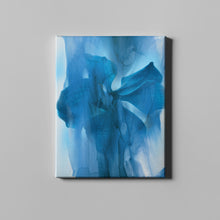 Load image into Gallery viewer, blue abstract flower art on canvas
