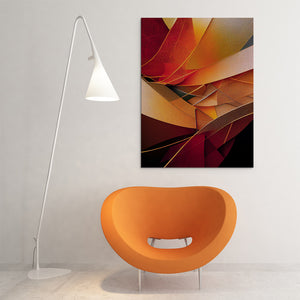 orange red autumn leaves abstract art on canvas