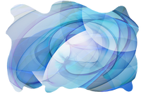 blue and white dreamy abstract art on cut acrylic