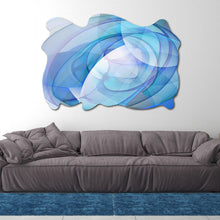 Load image into Gallery viewer, blue and white dreamy abstract art on cut acrylic
