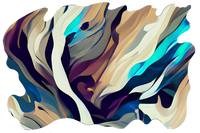 blue white and black modern abstract art on cut acrylic