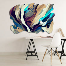 Load image into Gallery viewer, blue white and black modern abstract art on cut acrylic
