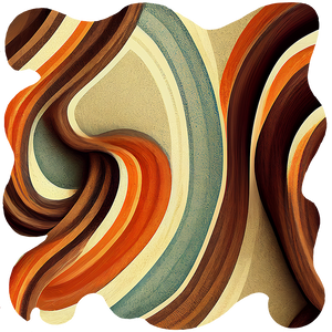 orange and brown retro abstract art on cut acrylic