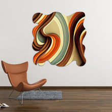 Load image into Gallery viewer, orange and brown retro abstract art on cut acrylic
