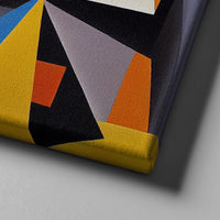 gray blue and yellow modern abstract art on canvas