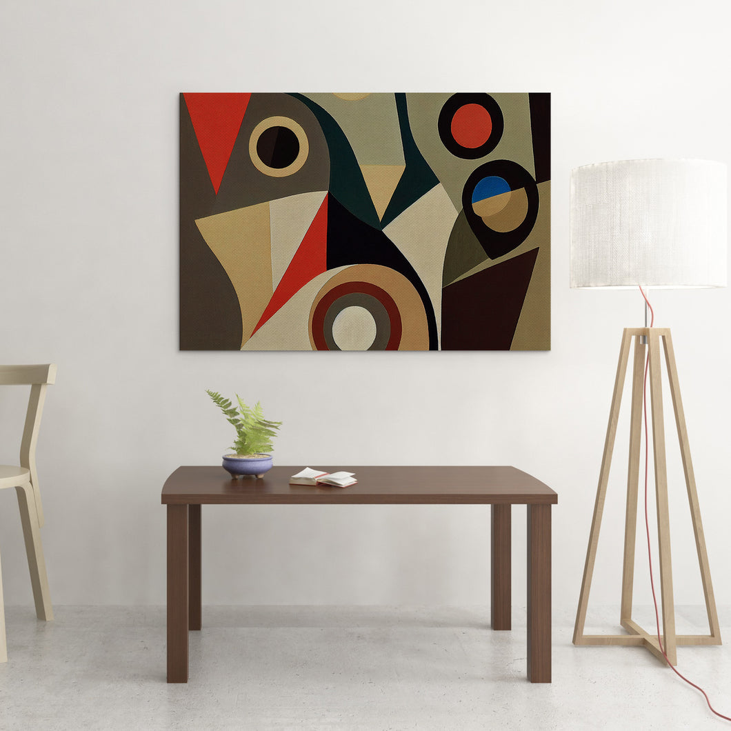brown and red modern abstract art on canvas
