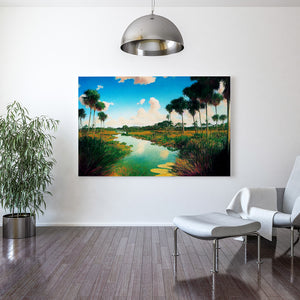 summer river in the everglades art on canvas