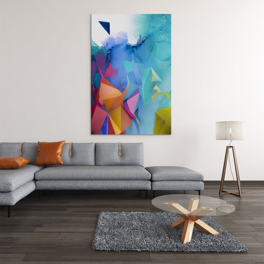 colorful geometric abstract art on canvas