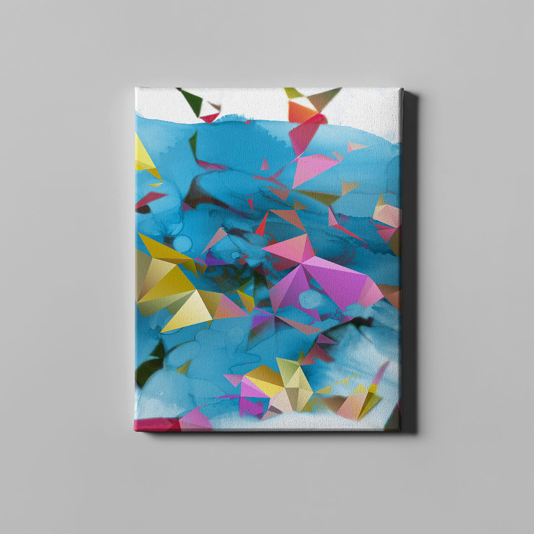 colorful geometric abstract art on canvas