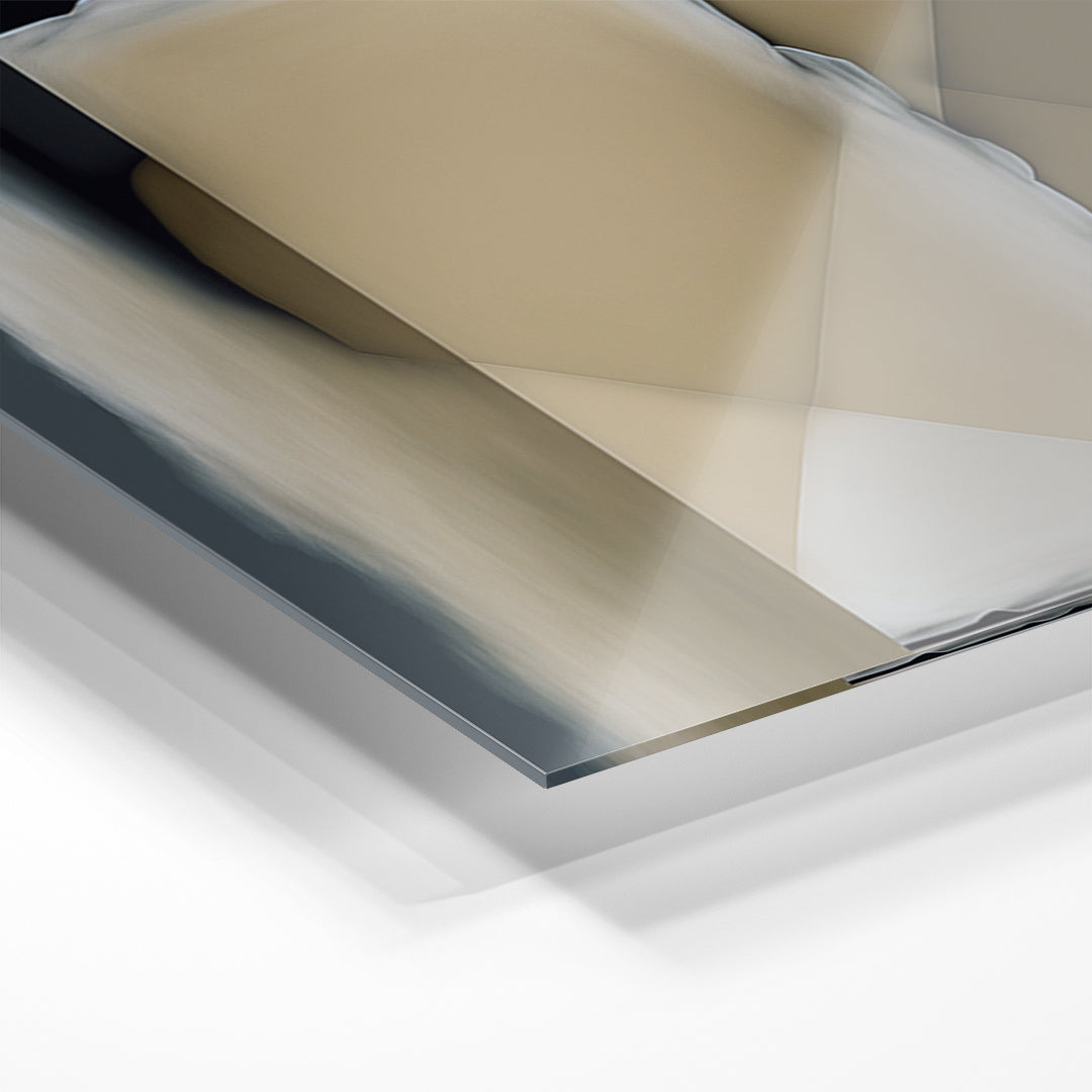 blue brown and orange abstract modern art on acrylic