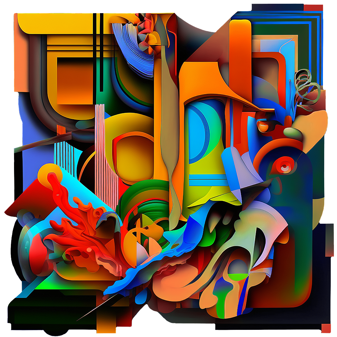 colorful modern abstract art on cut acrylic