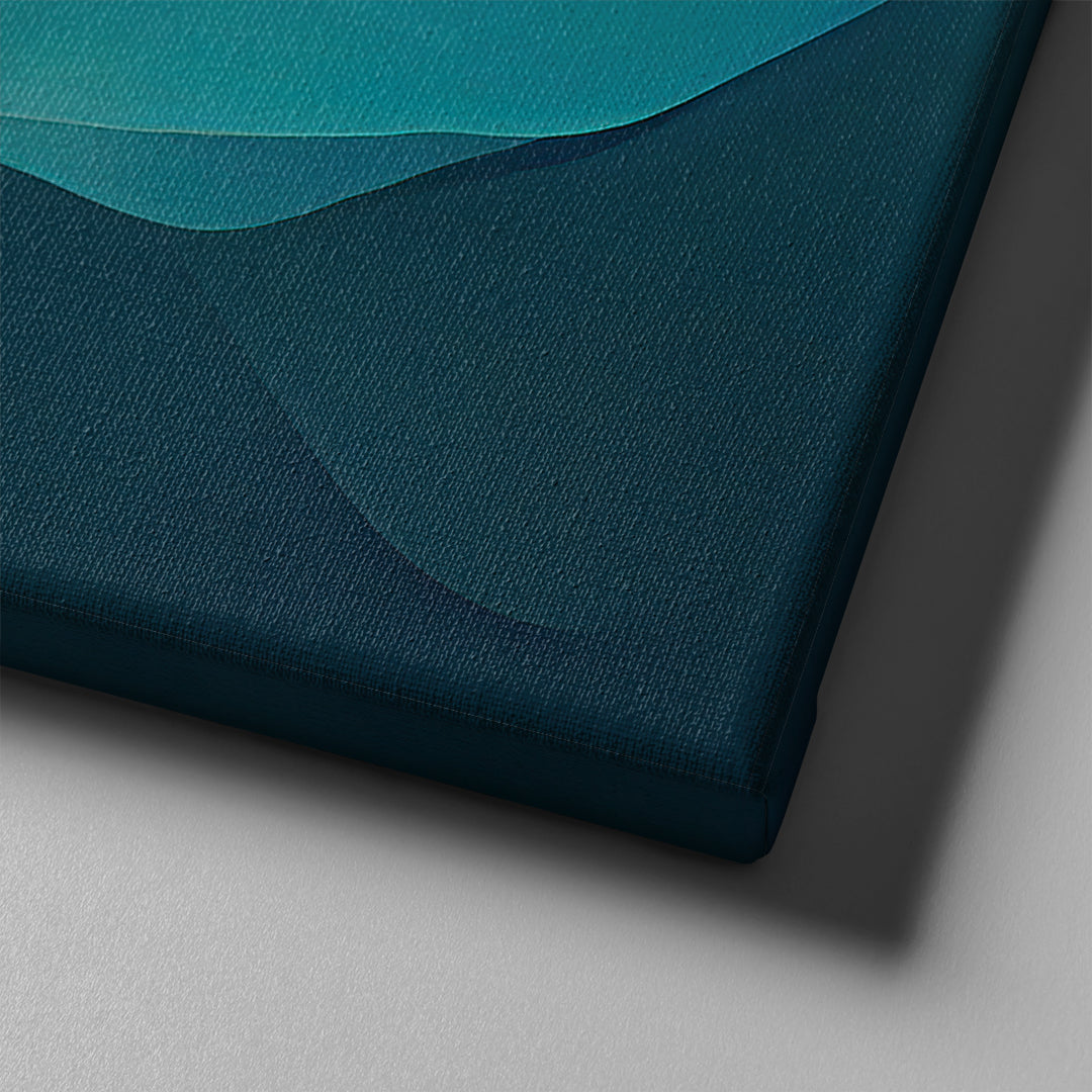 blue and yellow abstract flower art on canvas