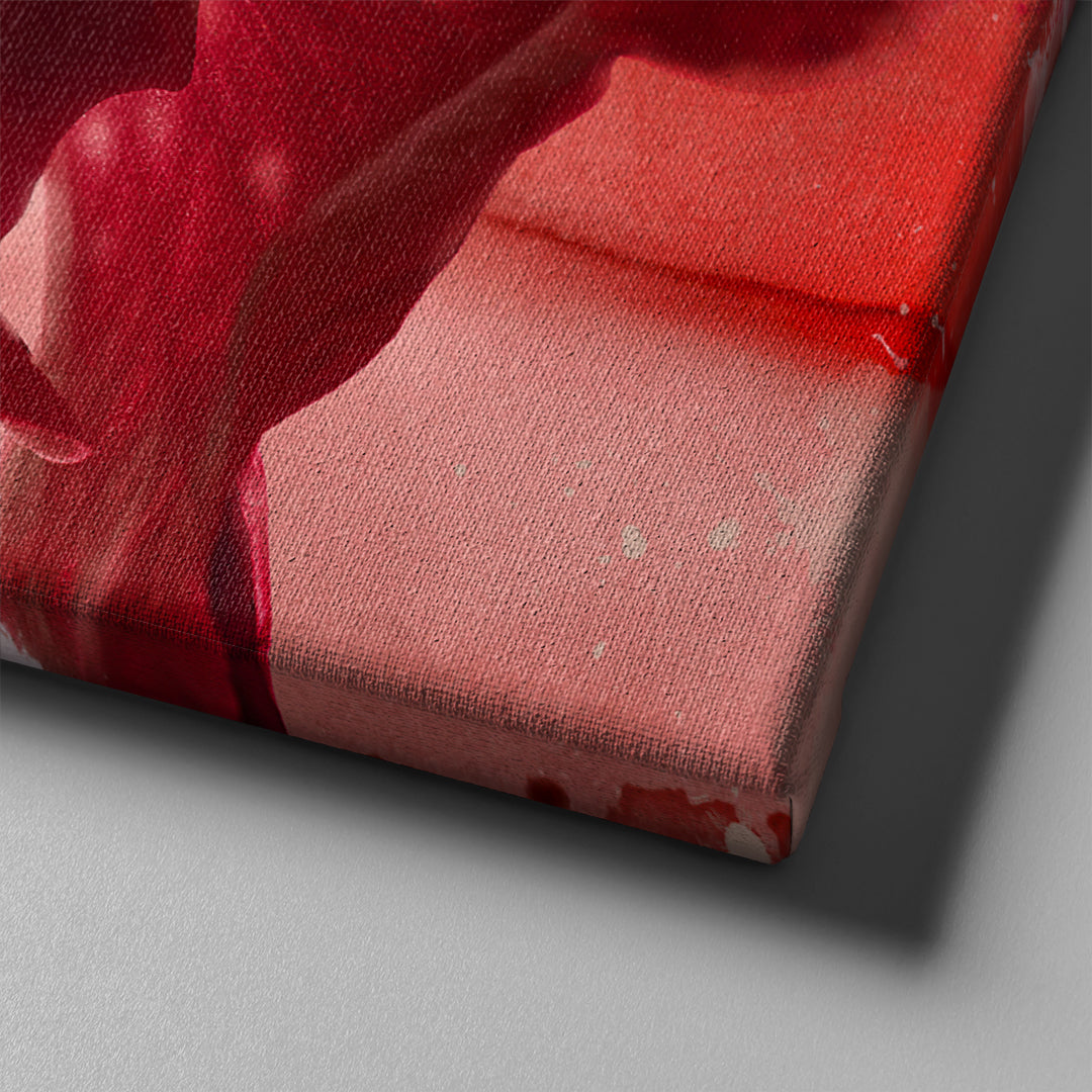 pink and red flower abstract art on canvas