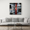 black white and red modern abstract art on canvas