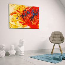 Load image into Gallery viewer, yellow and red modern abstract art on canvas
