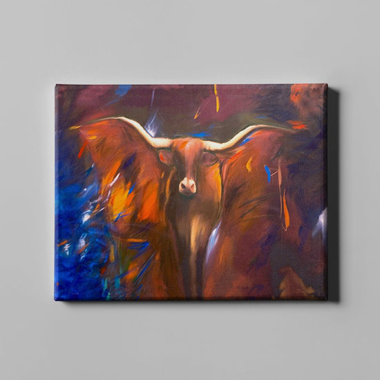 Brown and Blue Abstract Bull