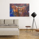 Brown and Blue Abstract Bull - Unlimited Art Project - 