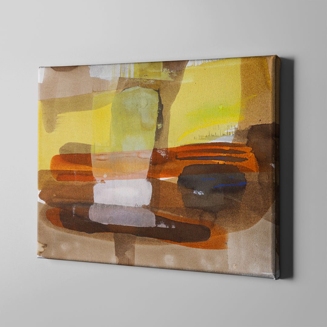 Yellow Brown Strokes Abstract - Unlimited Art Project - 